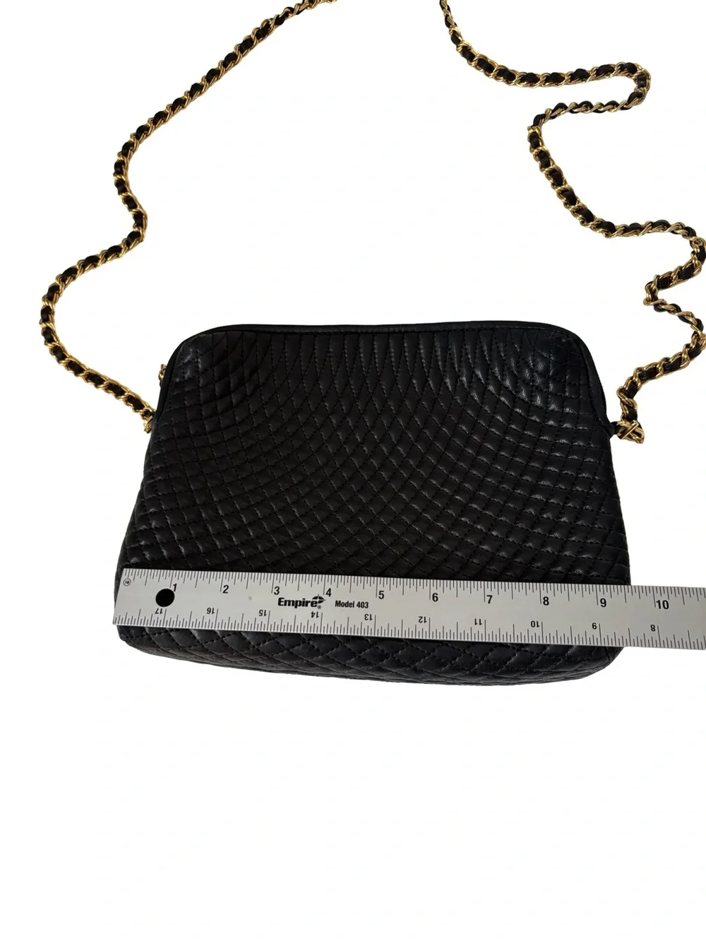 Bally Black Quilted Gold Chain Crossbody Bag